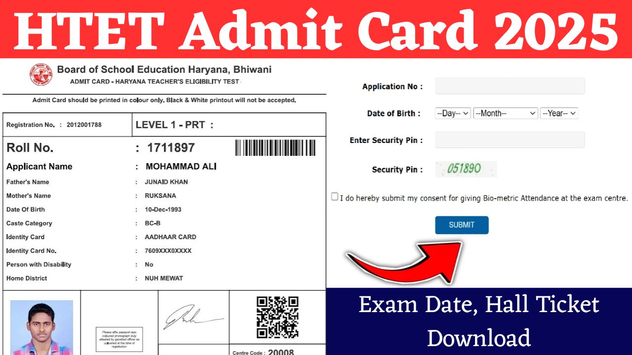 HTET Admit Card 2025
