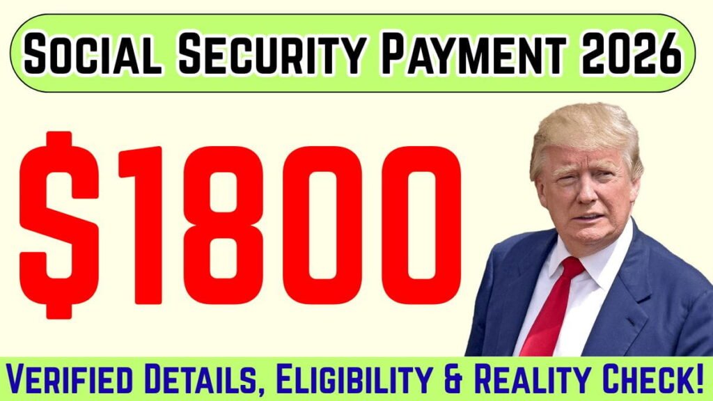 $1800 Social Security Payment 2026 