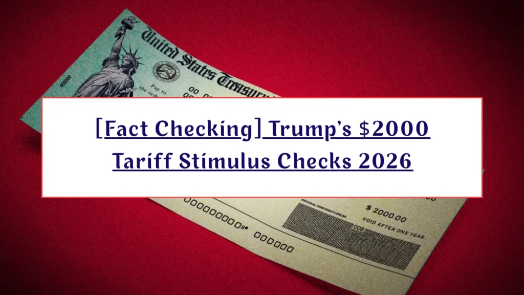 Trumps 2000 Tariff Stimulus Checks 2026