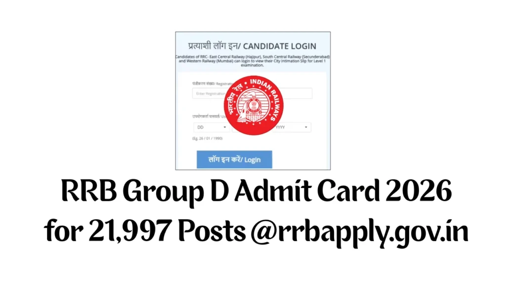 RRB Group D Admit Card 2026
