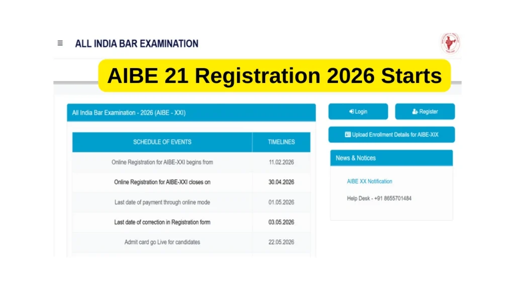 AIBE 21 Registration 2026