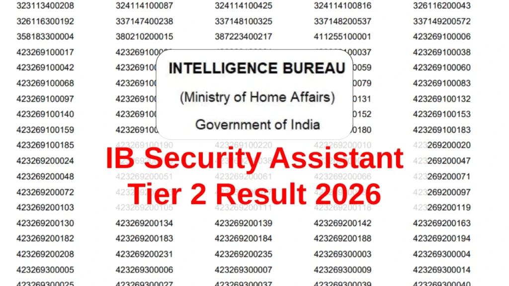 IB Security Assistant Tier 2 Result 2026
