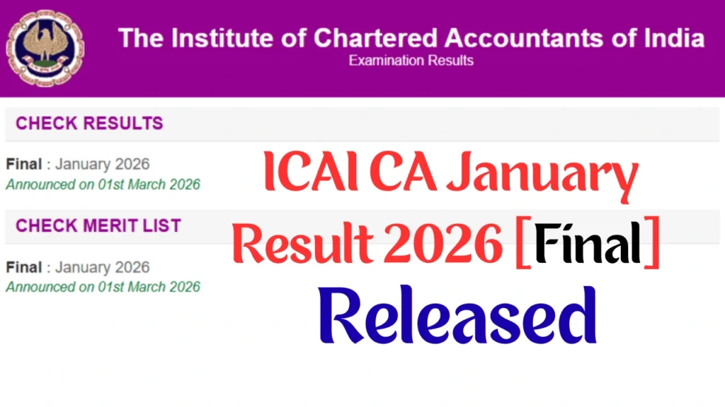 ICAI CA January Result 2026