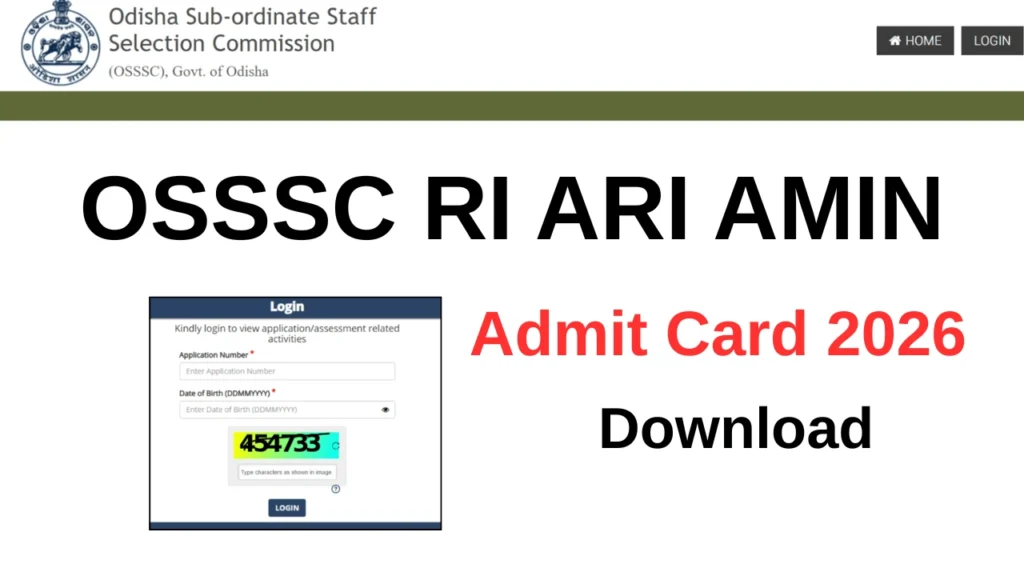 OSSSC RI ARI AMIN Admit Card 2026