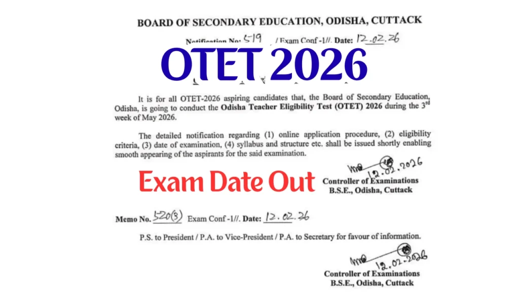 OTET 2026 Exam Date Out 1 OTET 2026