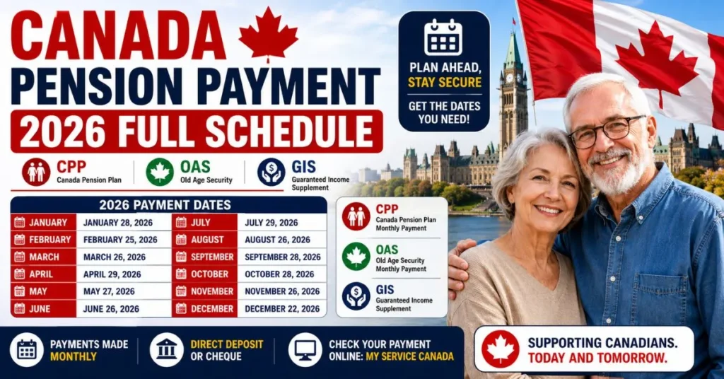 Canada Pension Payment 2026 Full Schedule