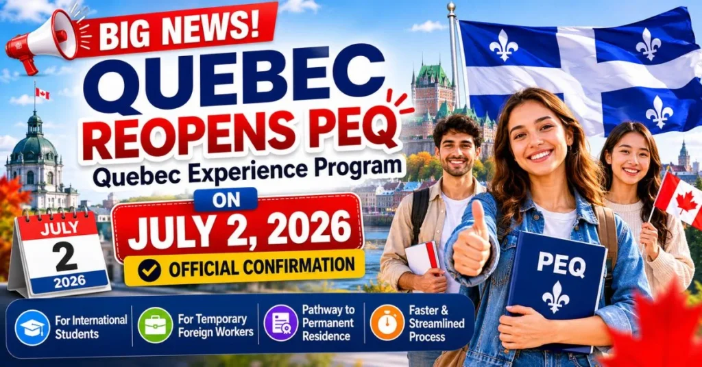 Quebec to Reopen PEQ on July 2, 2026: What International Students and Skilled Workers Need to Know 1 Quebec to Reopen PEQ