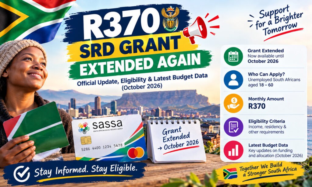 R370 SRD Grant Extended Again: Official Update, Eligibility & Latest Budget Data (October 2026) 2 R370 SRD Grant Extended